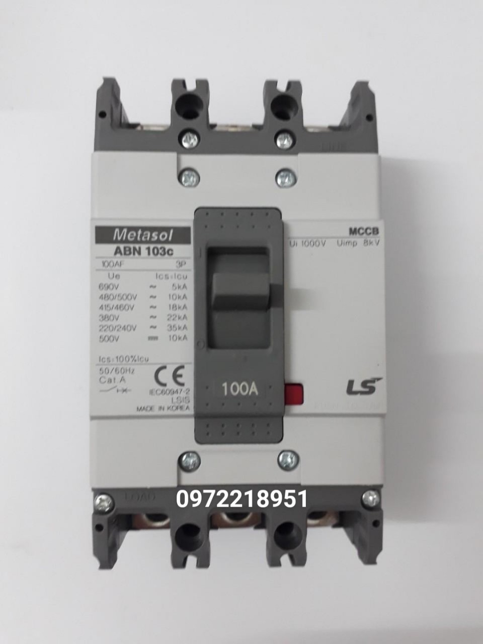 Aptomat MCCB 3P 100A 22kA LS ABN103c